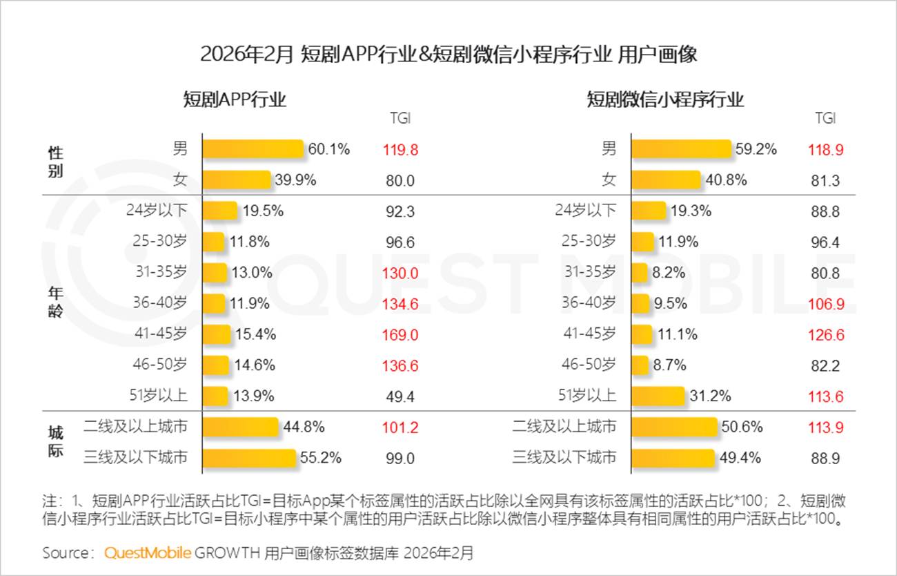 ショートドラマユーザー属性（性別・年齢・都市規模）